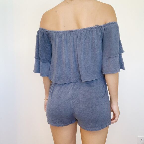 Soprano Blue Ruffled Romper - Picture 3 of 6